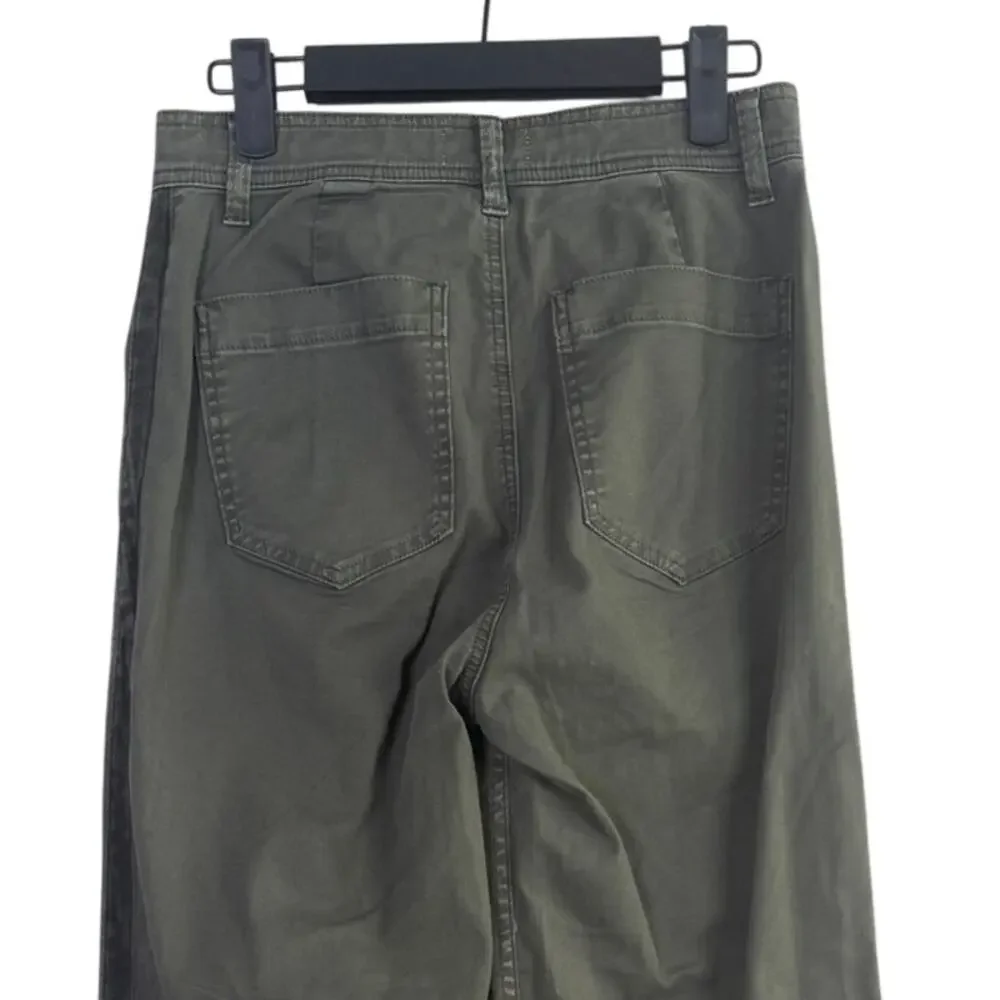 NWT Pistola Elliot Eden High Rise Crop Tuxedo Stripe Straight Leg Pant 26 Green - Picture 6 of 15